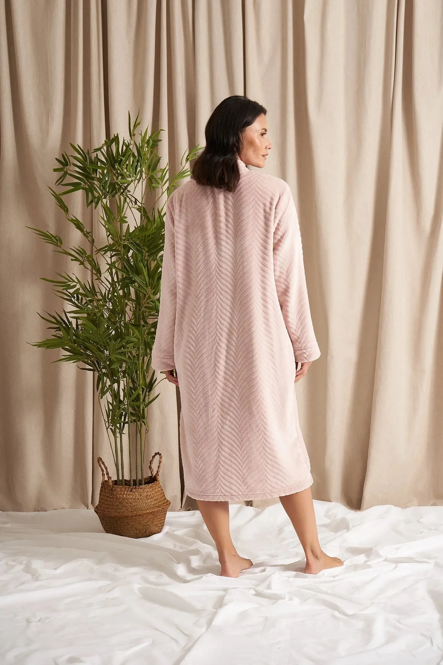 Rose Cosy Chevron Housecoat