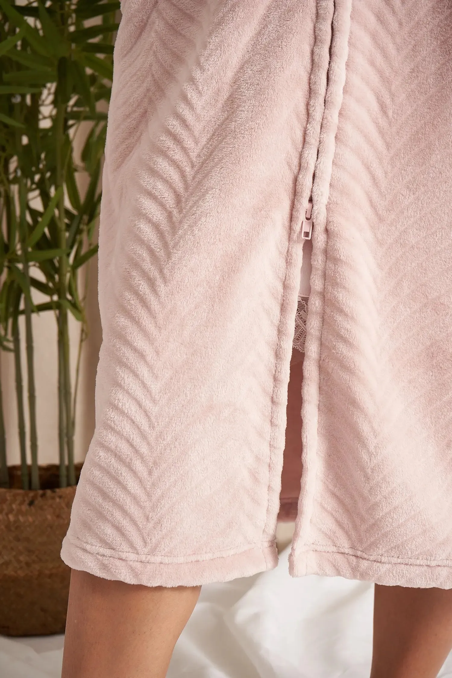 Rose Cosy Chevron Housecoat