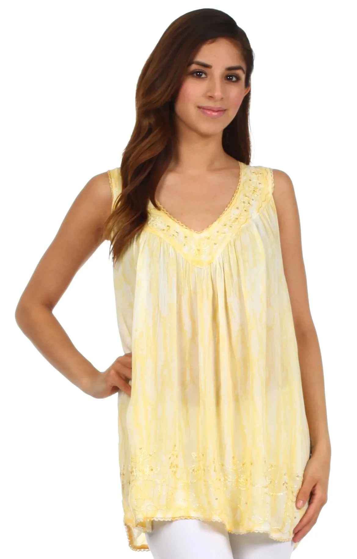 Sakkas Boho Love Sleeveless Blouse