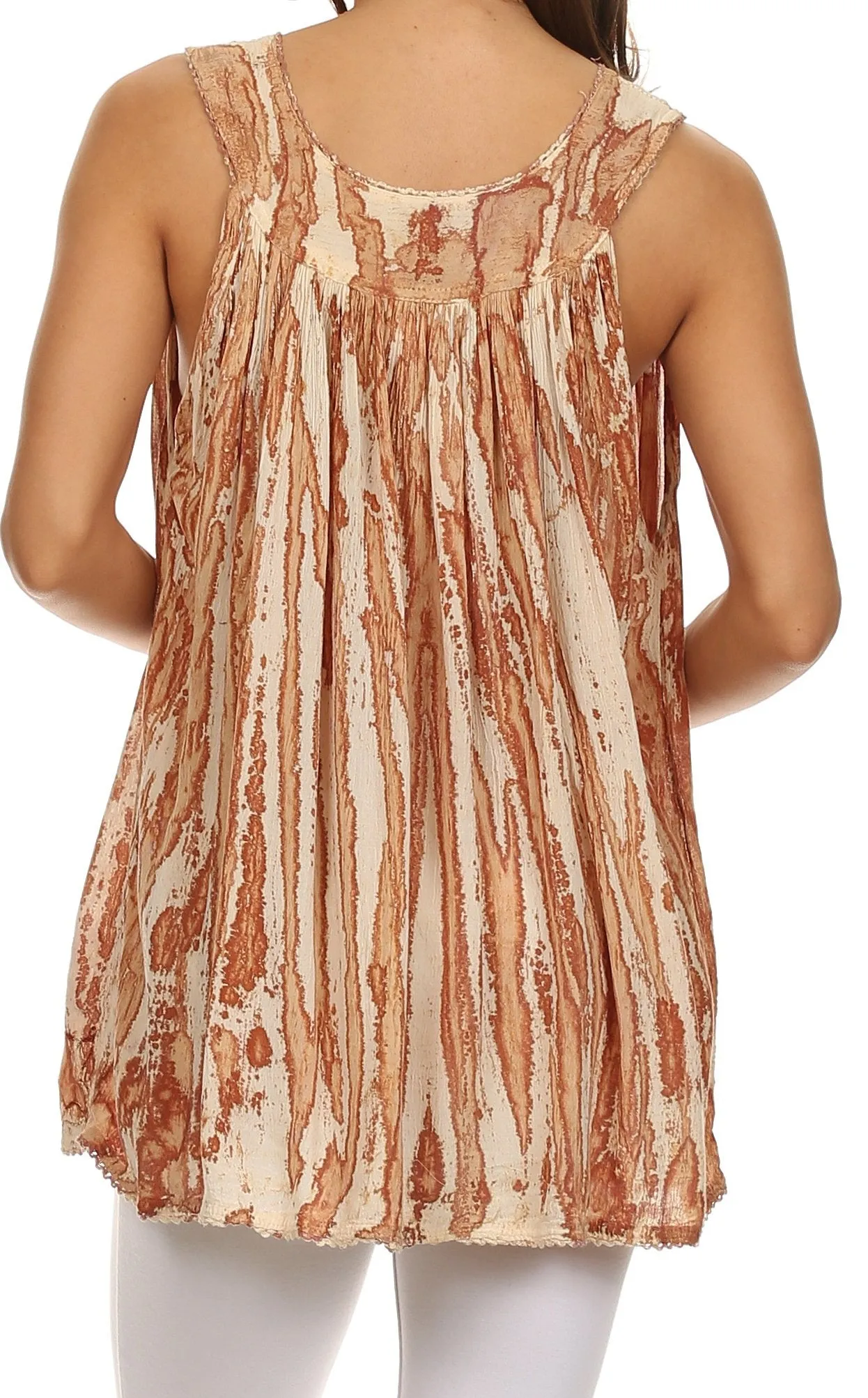 Sakkas Boho Love Sleeveless Blouse