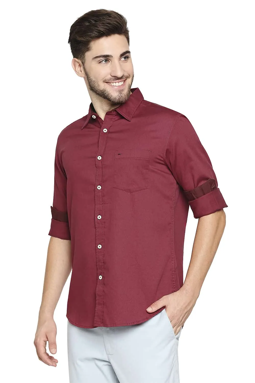 Slim Fit Broken Twill Slub Shirt