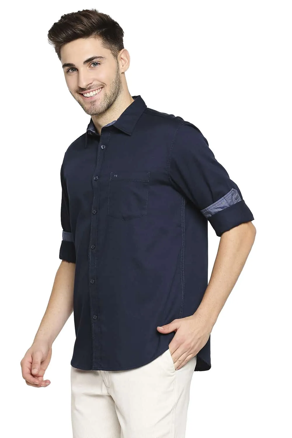 Slim Fit Broken Twill Slub Shirt