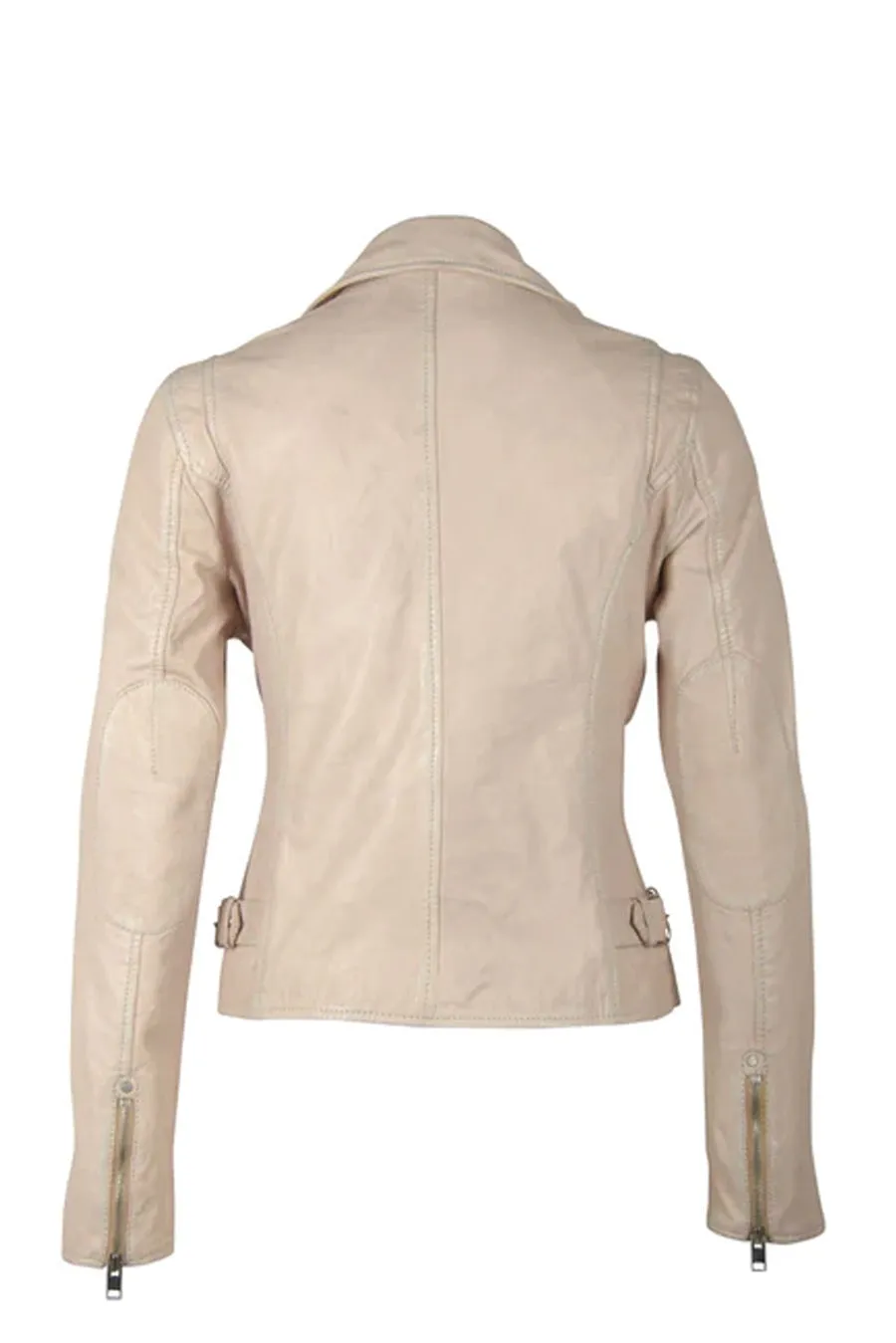 Sofia Leather Jacket - Pale Pink