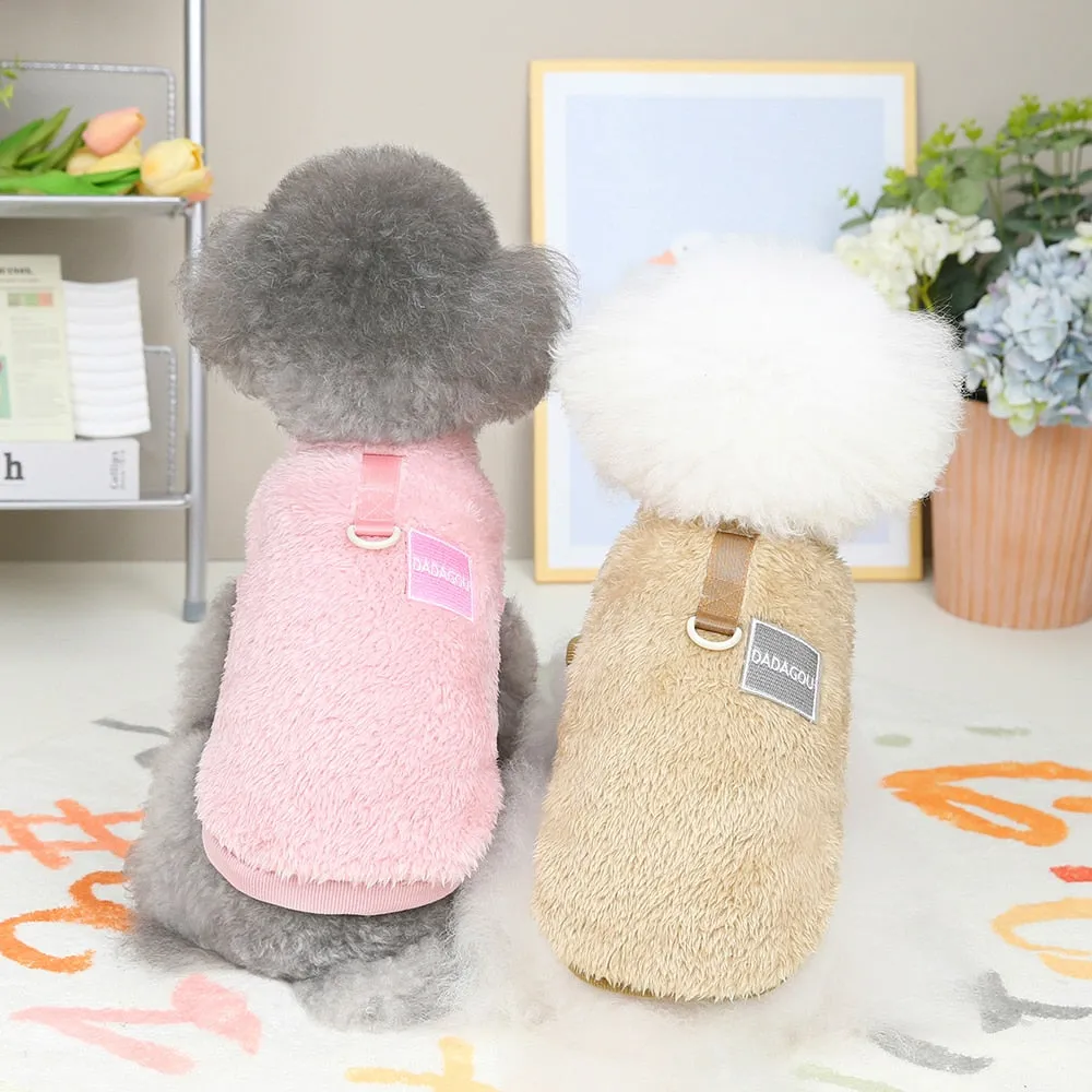 Soft Coral Fleece Pet Clothes Warm Dog Vest Coat Cute Puppy Sweater Cat Apparel For Chihuahua Yorkie Terrier Shih Tzu Pet Outfit