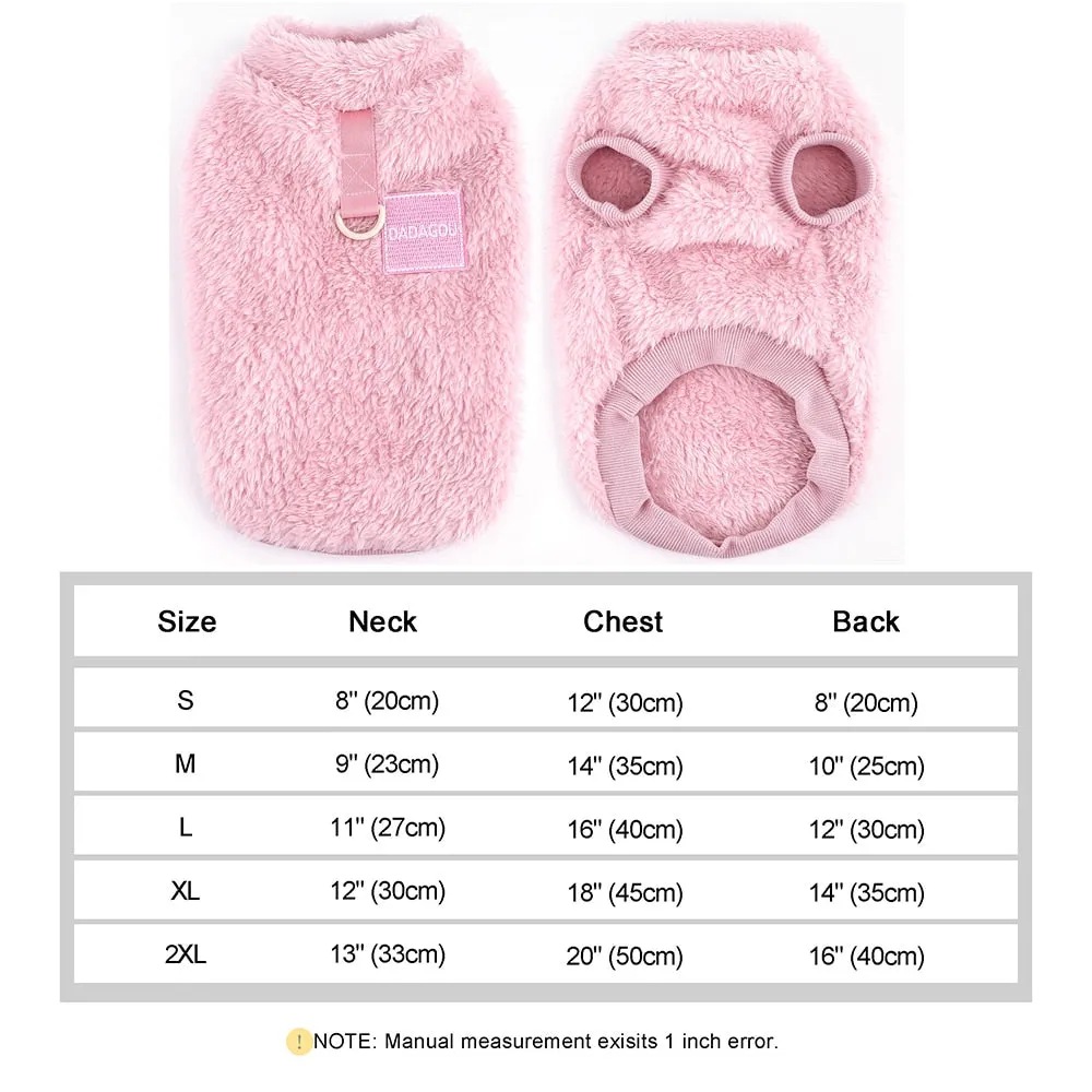 Soft Coral Fleece Pet Clothes Warm Dog Vest Coat Cute Puppy Sweater Cat Apparel For Chihuahua Yorkie Terrier Shih Tzu Pet Outfit