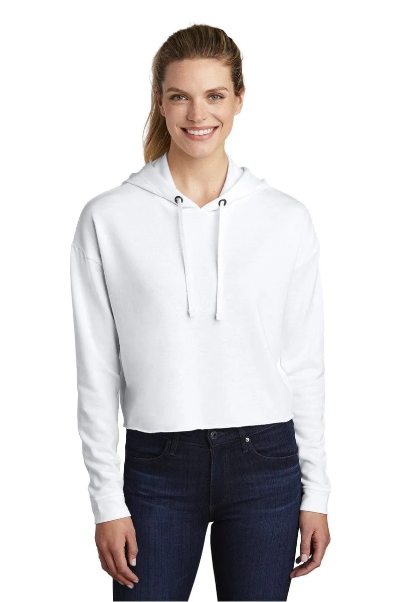 Sport-Tek LST298: Ladies PosiCharge Tri-Blend Wicking Fleece Crop Hooded Pullover