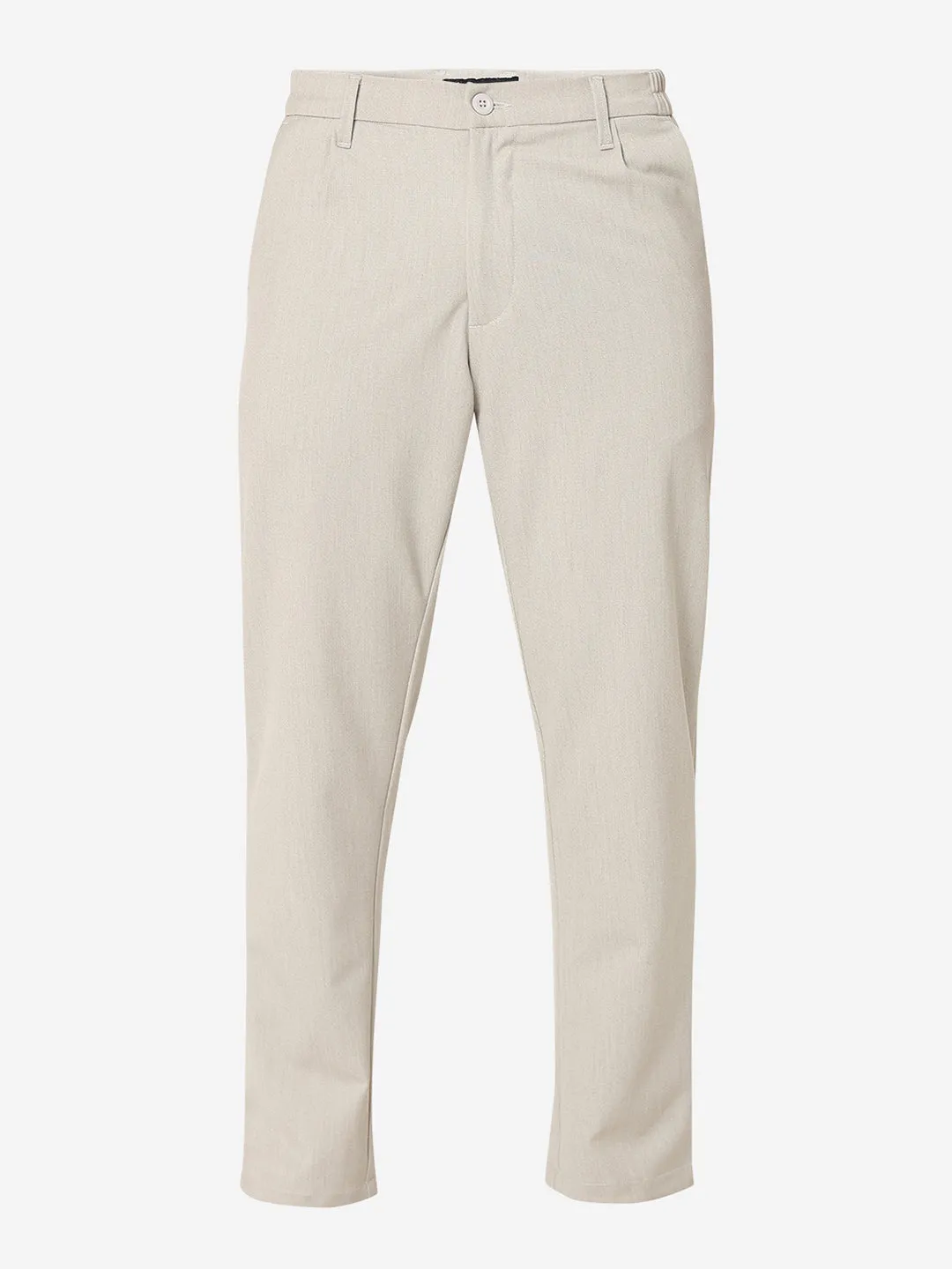 Spykar Beige Slim Fit Cotton Trouser For Men