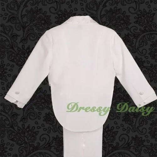 ST011A Boys' 5 Pcs Formal Tuxedo Suit With Tail Pageboy Christening Outfit Size 9 Months - 8