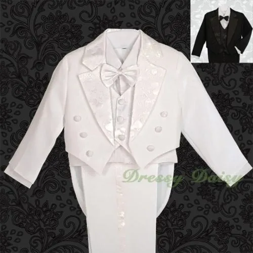 ST011A Boys' 5 Pcs Formal Tuxedo Suit With Tail Pageboy Christening Outfit Size 9 Months - 8