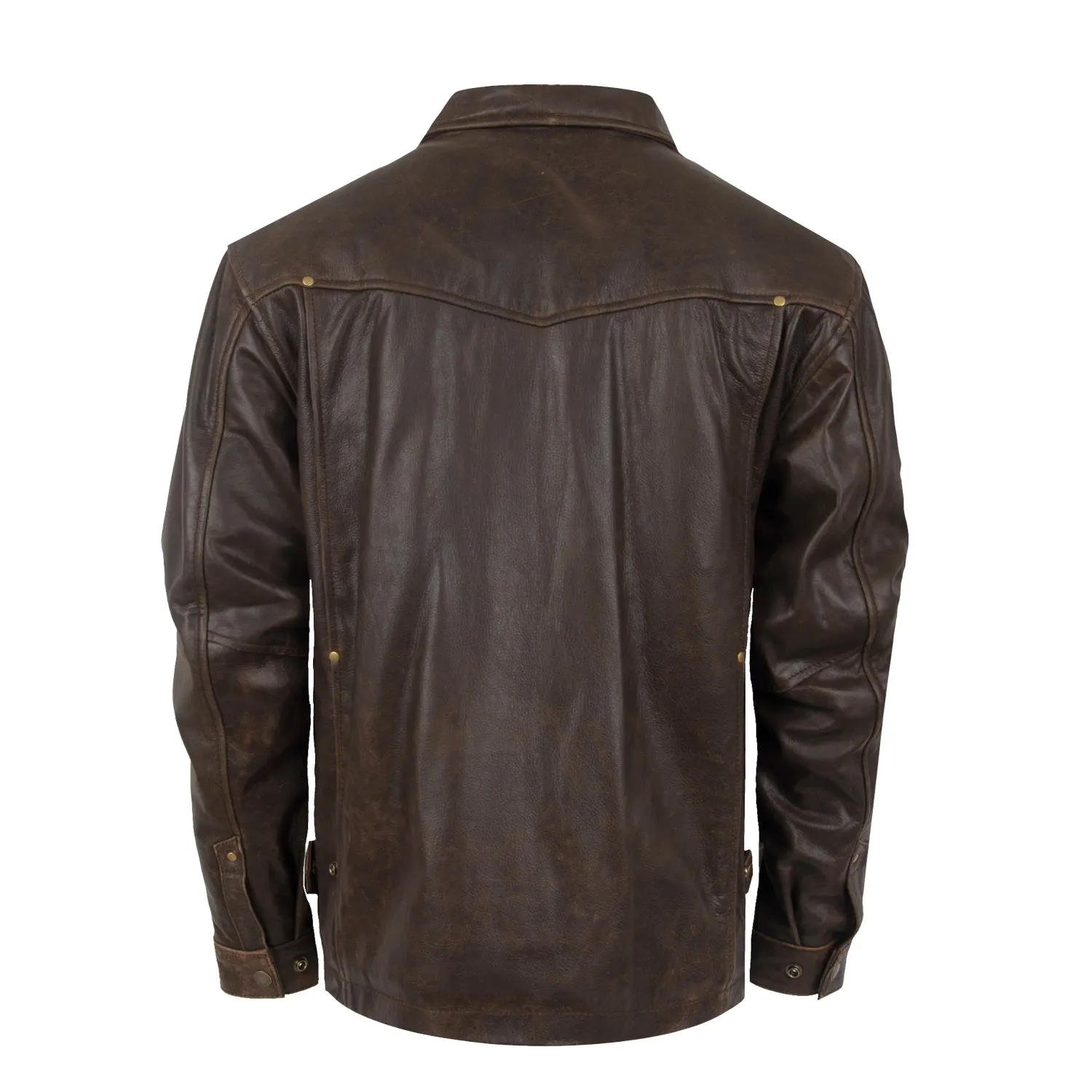 STS Ranchwear Mens Rifleman Vintage Brown Leather Leather Jacket