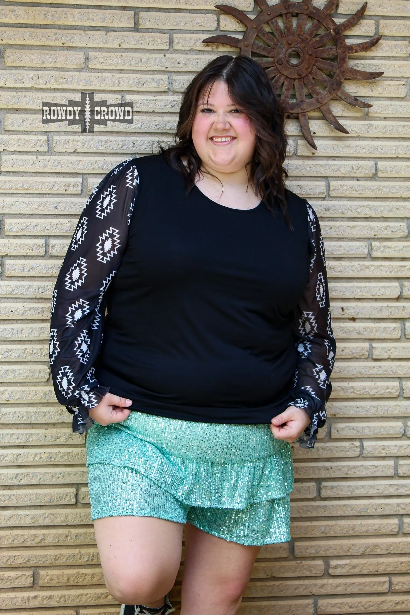 TURQUOISE- Ruffles & Rust Shorts