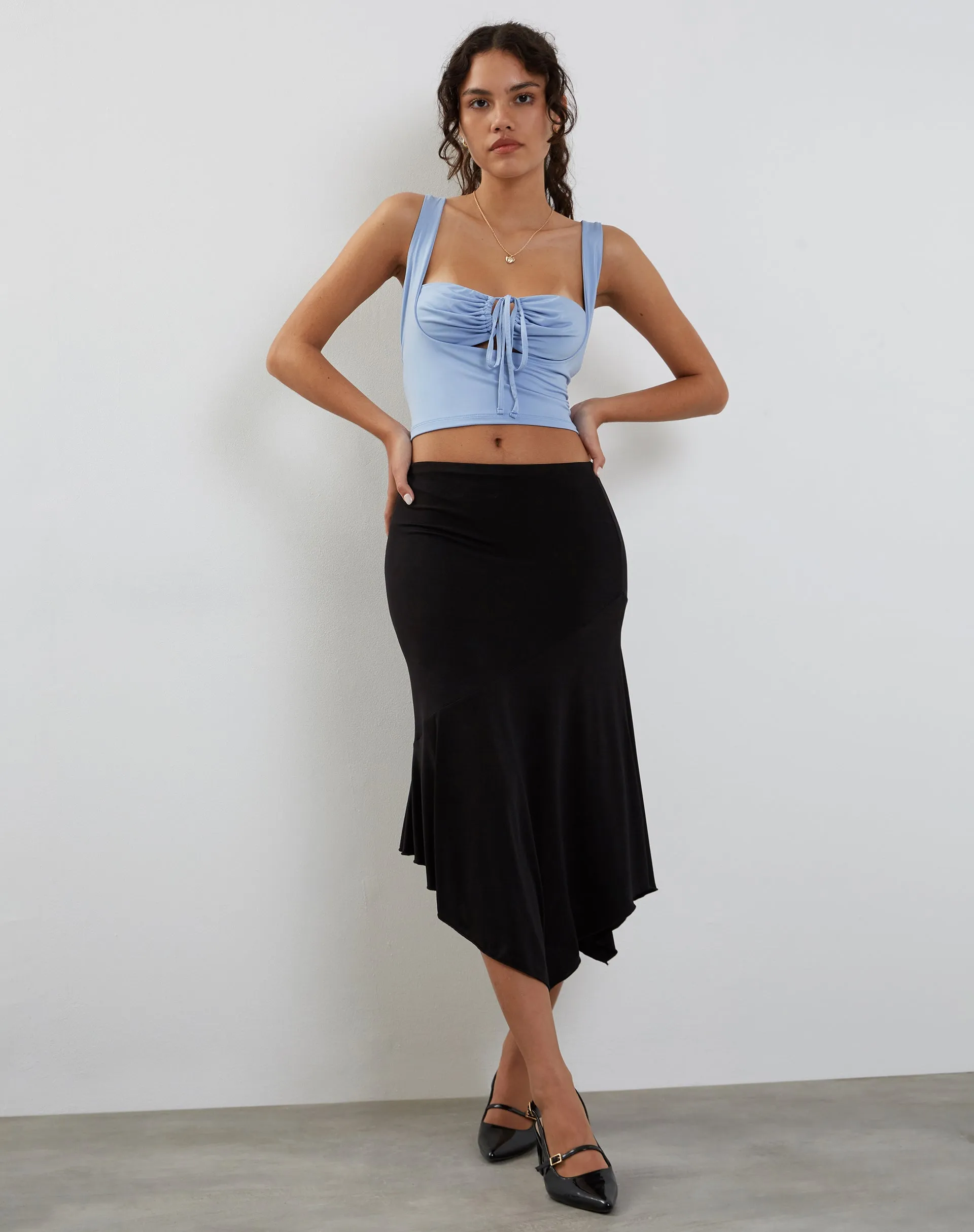 Ulani Crop Top in Cornflower Blue