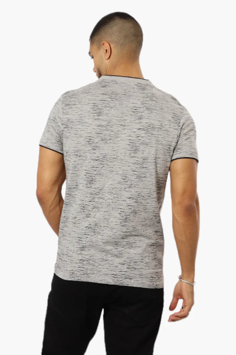 Urbanology Patterned V-Neck Tee - Grey