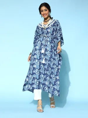 Women Blue Cotton Kaftan