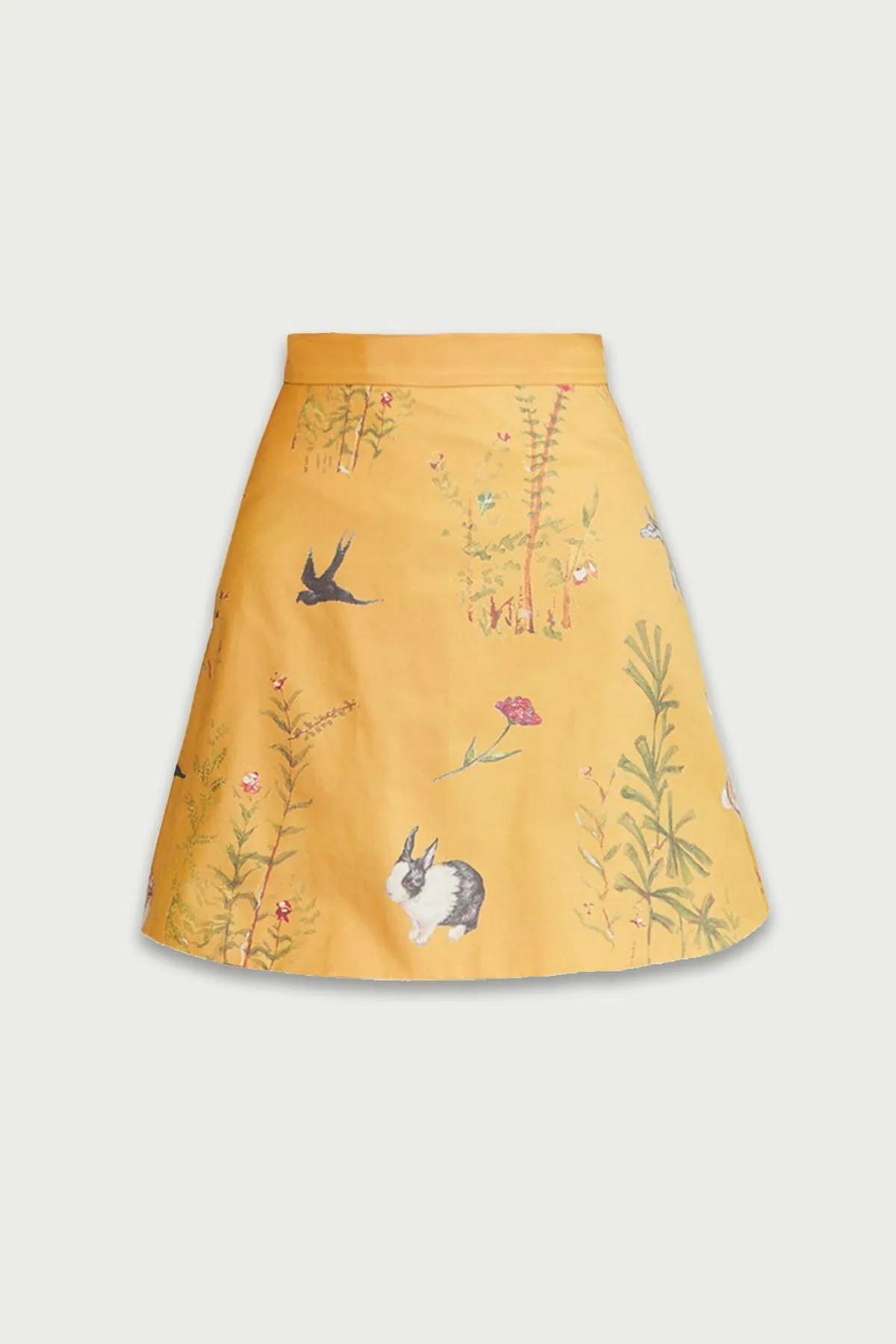 XUNRUO | Yellow Animal Print Skirt