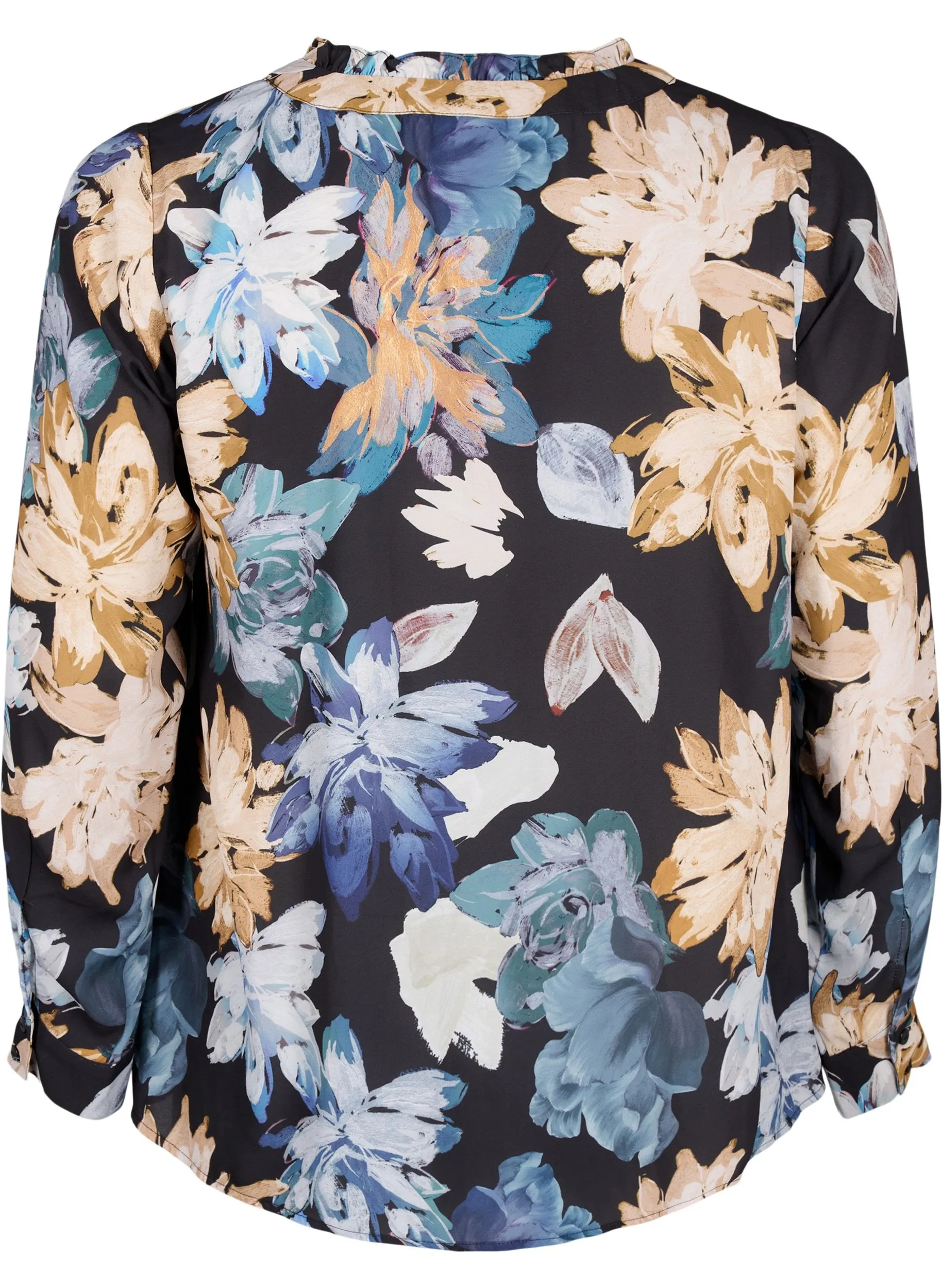 Zizzi Seli Blouse with Yellow Floral Print